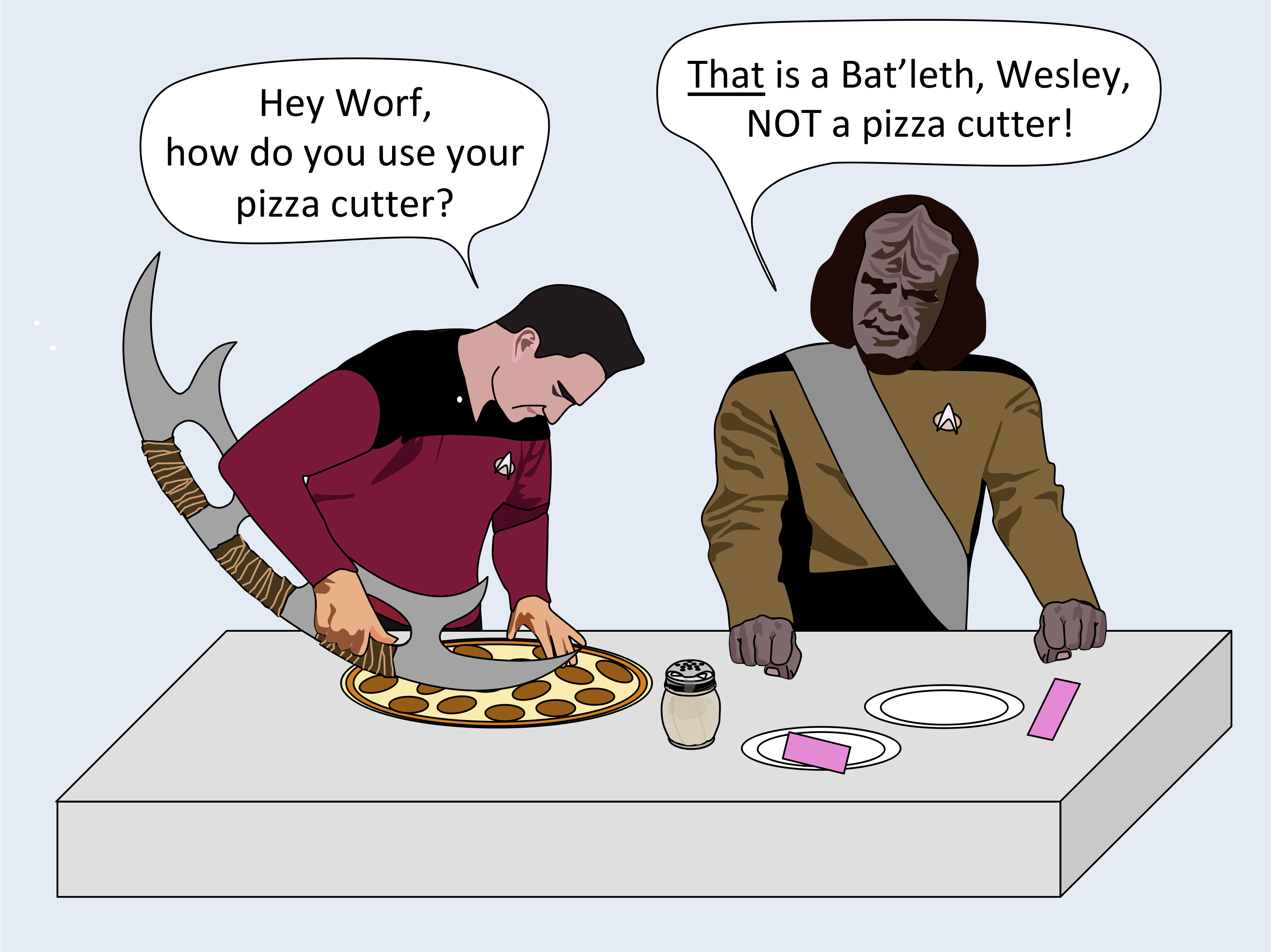 Bat'leth pizza cutter