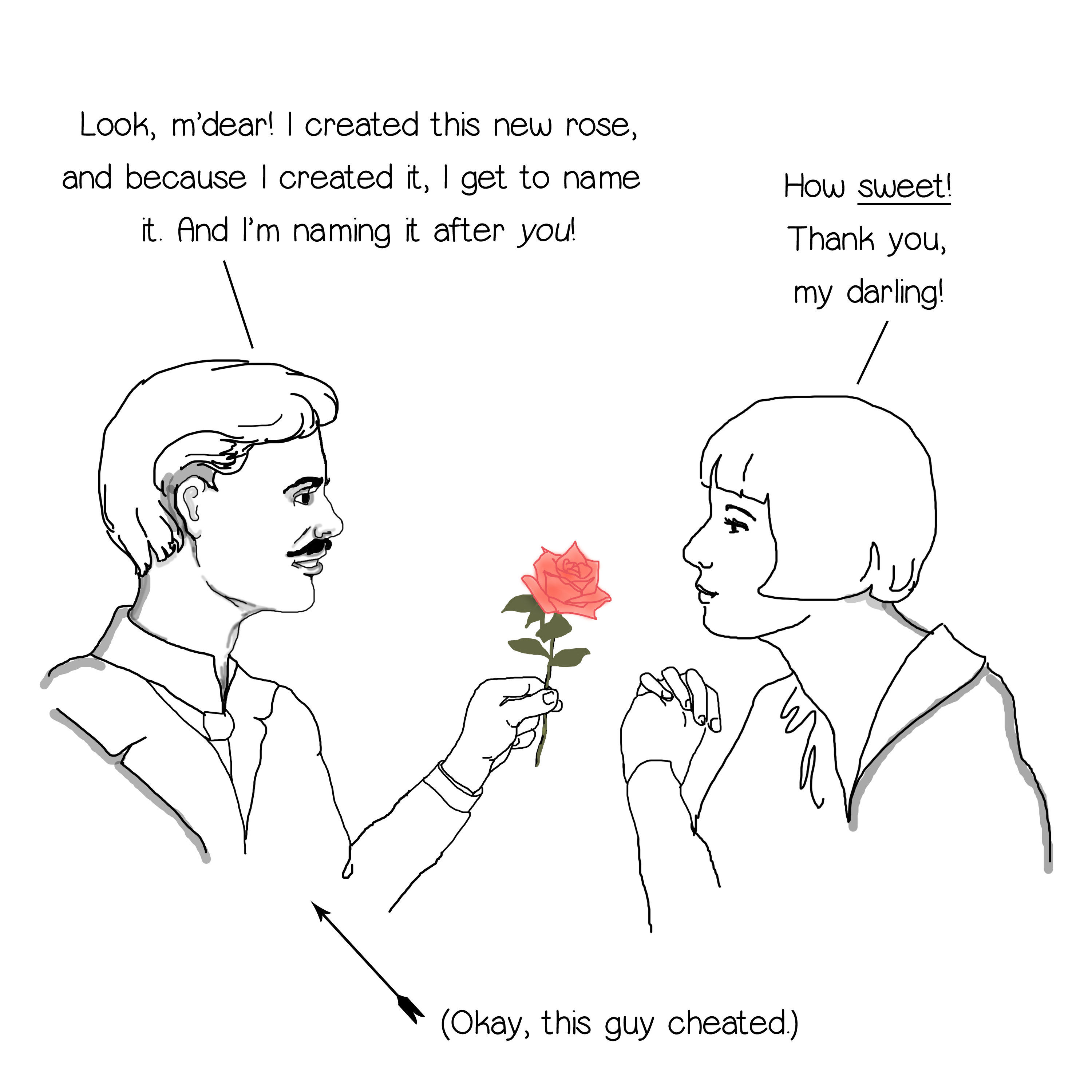 I'm naming this rose after you, dear
