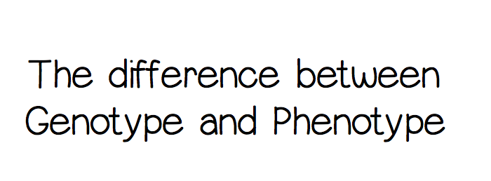 Genotype vs. Phenotype