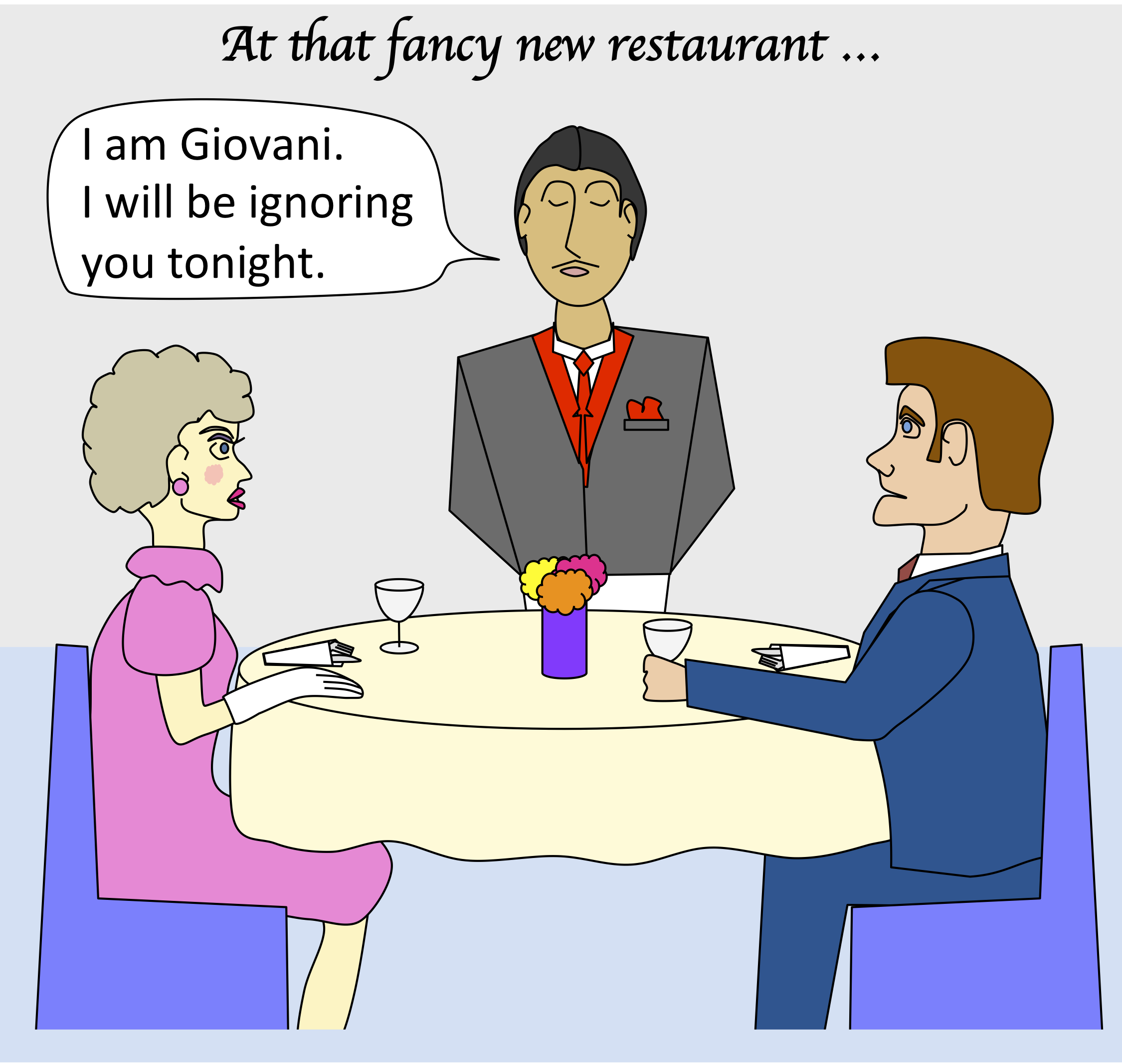 At that new restaurant